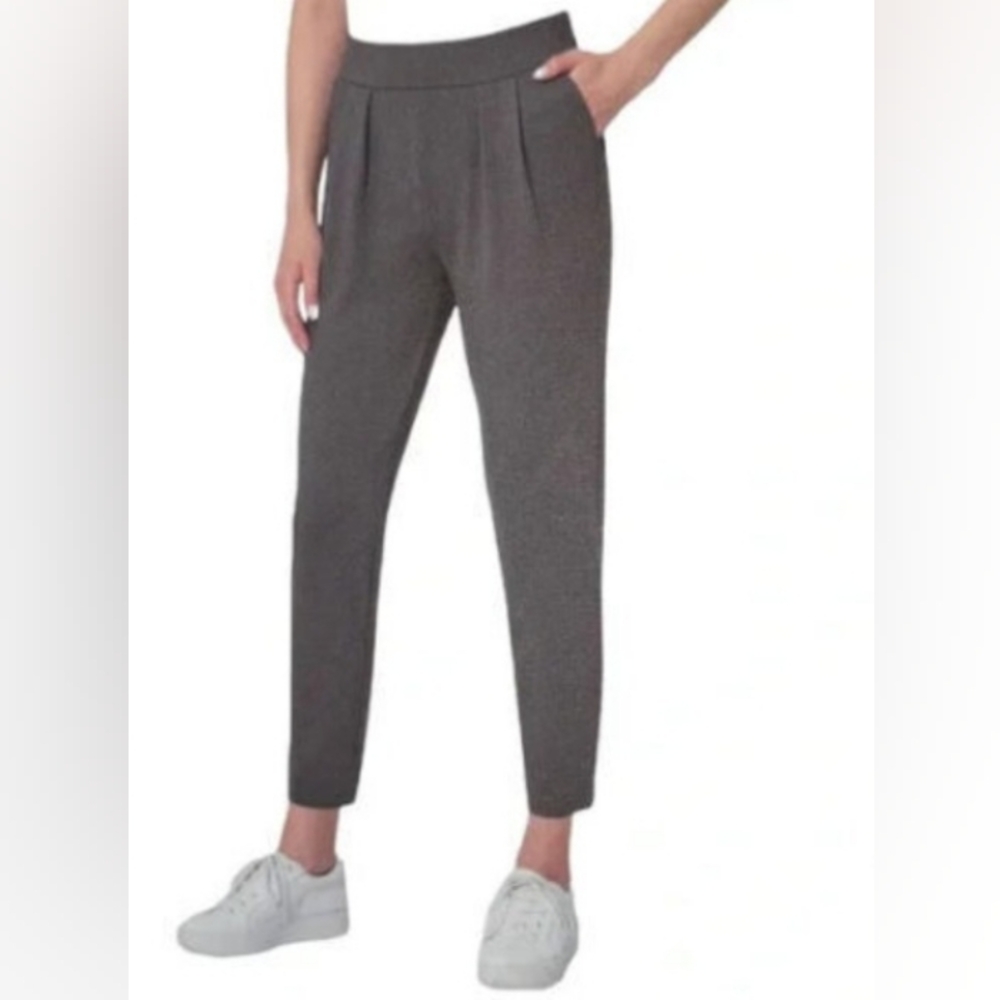 MODERN AMBITION Women's Gray Pleated Pull-On Stretch Ankle Pants. M